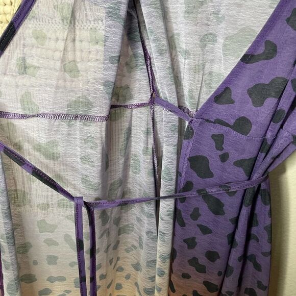 Zaful Purple Orange Ombre Swim Cover Wrap Dress M - Picture 4 of 6